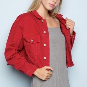 Brandy Melville cropped red jacket